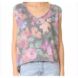 FP WTF UO Pastel Floral Flattering Boxy Tank Top Soft Sleeveless Shirt